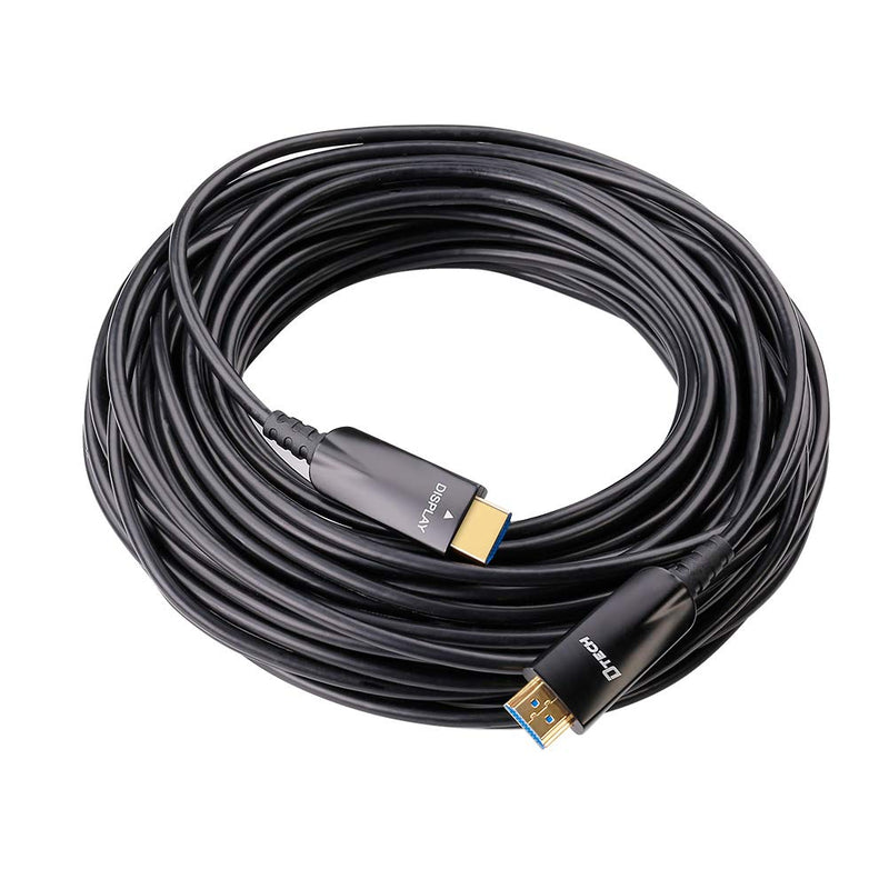 DTECH 50ft Fiber Optic HDMI Cable with 4K 60Hz 1080p HD Video 3D ARC HDCP CEC High Speed Supported (50 Feet, Black)