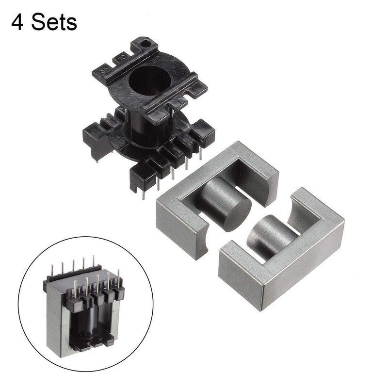 sourcing map Transformer Coils Ferrite Core Vertical Ferrite Halves and Coil Set of 4 EC28