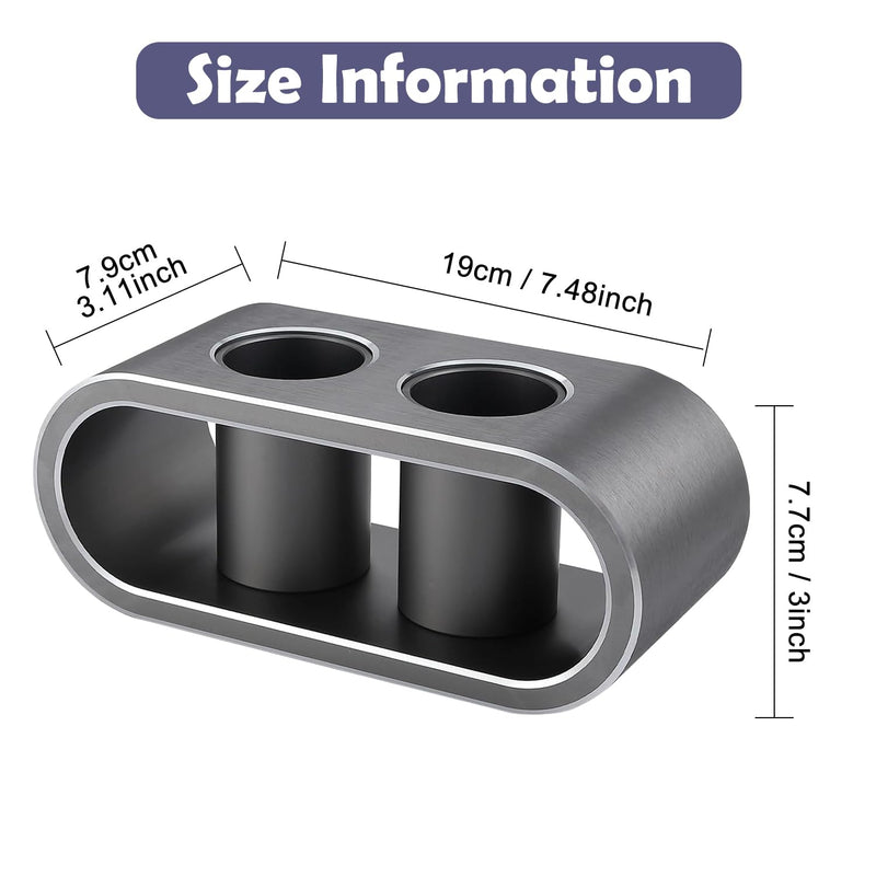 [AUSTRALIA] - Desktop Microphone Storage Holder, Metal Aluminum Alloy Wireless Mic Holder, Hold Up to 2 Microphones, Ideal Tabletop Microphone Holder Organizer and Display(Gray) Gray 