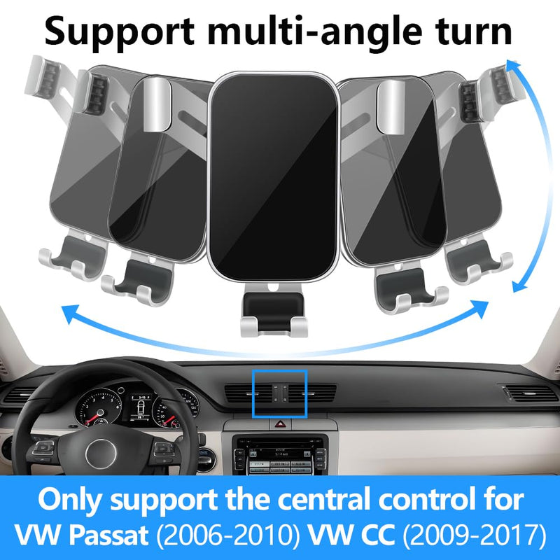 Car Phone Holder for Volkswagen VW Passat 2006-2010 and Volkswagen CC 2009-2017 Auto Interior Accessories Best Cell Phones Mount Cellphone Mobile Cradle Charging Navigation Bracket Screen Stand for VW Passat 2006-2010 and VW CC 2009-2017