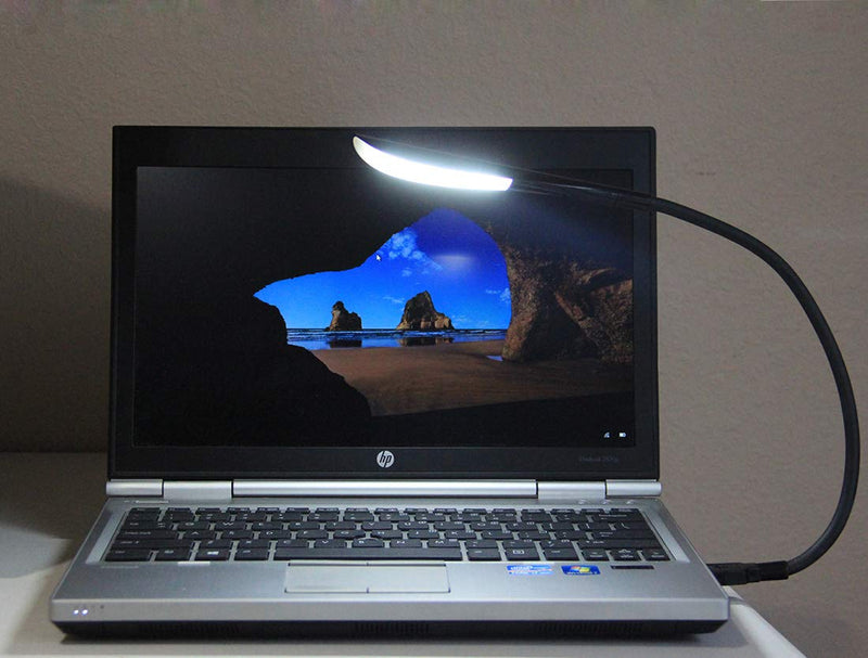 USB Reading Lamp with 14 LEDs Dimmable Touch Switch and Flexible Gooseneck for Laptops and Desktops (20 inches, Black) 20 inches