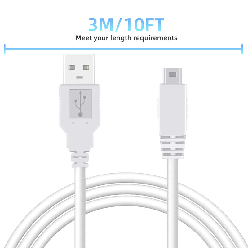2Pack 10FT Charger Cable for Wii U Gamepad, AC Power Adapter Charger Cord for Nintendo Wii U Gamepad Remote Controller