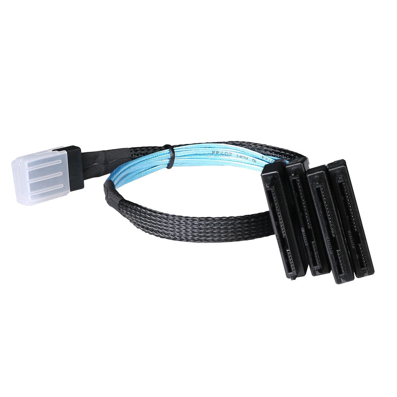 2Pack Mini-SAS to SAS-Cable: 0.5M SFF-8087 to SAS-SFF-8087 to SFF-8482-SAS with SATA Power Adapter-Cable (1.6FT) 1.6FT 2Pack