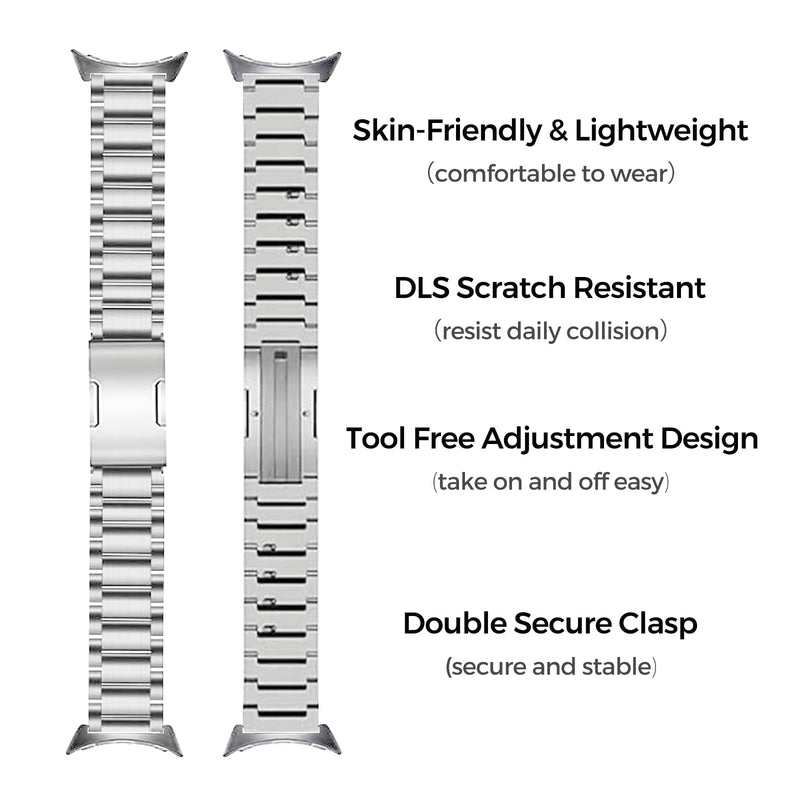 No Tool Titanium Band for Google Pixel 5/4/3 45mm & 5/4/3/2/1 41mm | Metal Strap for Pixel Watch 45mm 41mm |40% Lighter than Steel,Tool-Free Link Removal,Hypoallergenic,Fit Wrist 6"-8,6",Durable black Pixel watch 5/4/3 45mm
