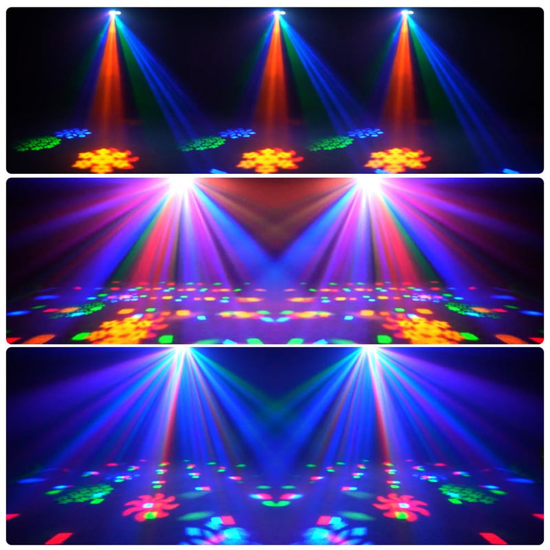 [AUSTRALIA] - Party DJ Disco Light 3in1 projector Stage lighting remote control multi-mode voice control strobe effect projection light Family Party Bar Club KTV Karaoke Holiday Birthday Bash Party atmosphere light Black 