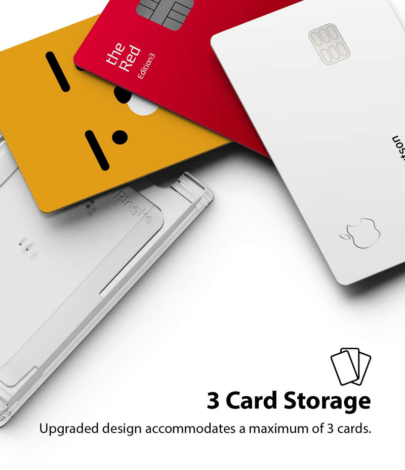 Ringke Slot Card Holder (2 Pack) Designed for Smartphones, Adhesive Stick On Wallet Case Minimalist Slim Hard Premium Credit Card Cash Sleeve - Clear Mist Clear Mist (2 Pack)