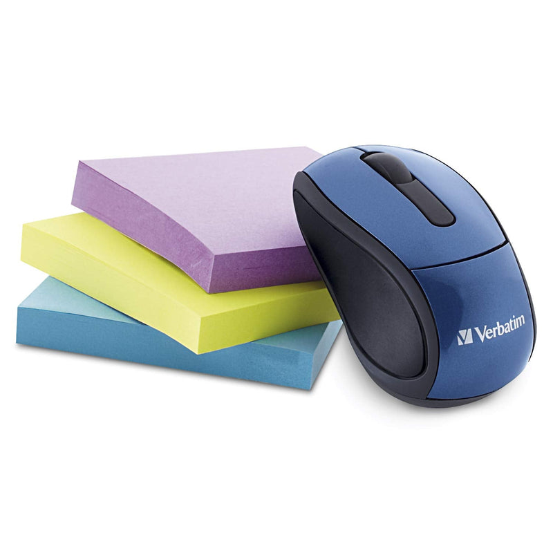 Verbatim 2.4G Wireless Mini Travel Optical Mouse with Nano Receiver for Mac and PC - Blue