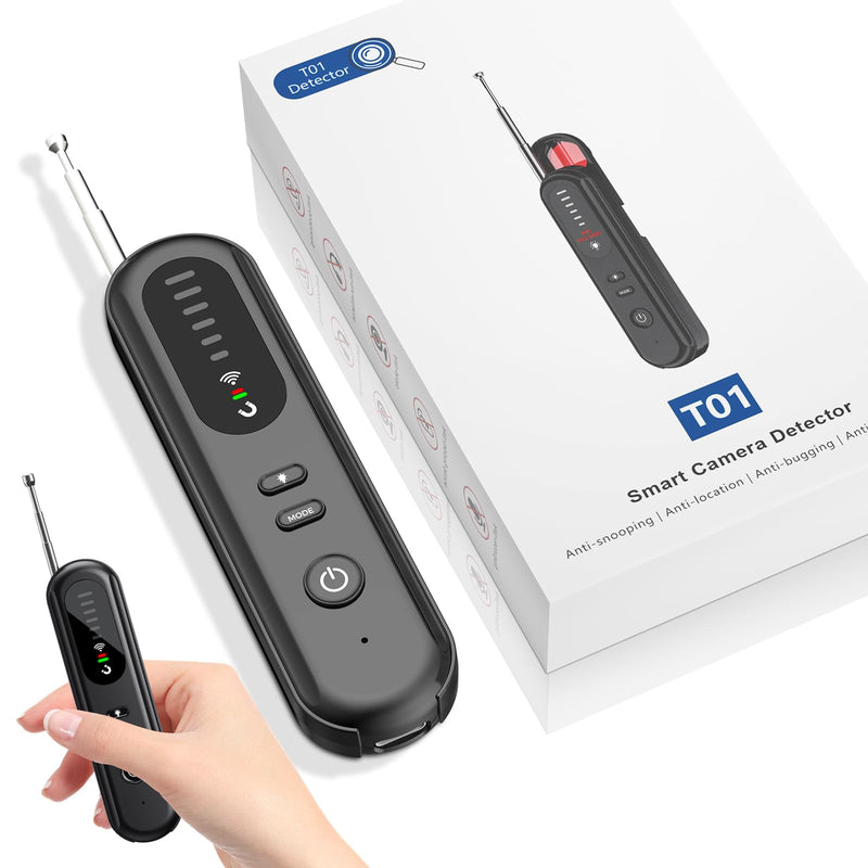 Hidden-Camera-detectors Portable-Bug Detector&Camera Finder-GPS Tracker Detector-Upgrad-Anti-spy Camera Finder-mini RF Signal Scanner-spy Device Detector for Travel,Office/Hotel/car-Black black