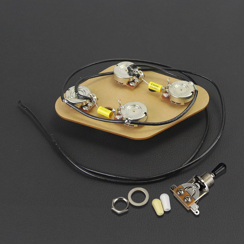 [AUSTRALIA] - FLEOR Pre-wired Guitar Circut Wiring Kit 2T2V 500K 473J 200V 0.047uF 3 Way Switch Circuit for Les Paul Guitar Part Version 1 for Les Paul Style 