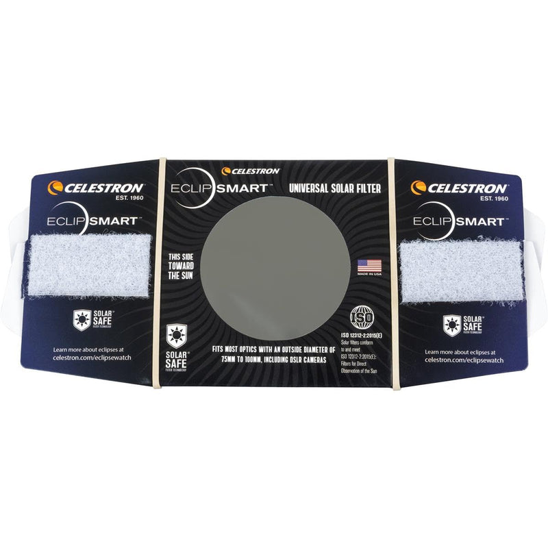 Celestron – EclipSmart Safe Solar Eclipse Telescope and Camera Filter – Meets ISO 12312-2:2015(E) Standards – Works with Your Telescope, Spotting Scope, or DSLR Camera – Observe + Photograph Eclipses Camera Lens Filters