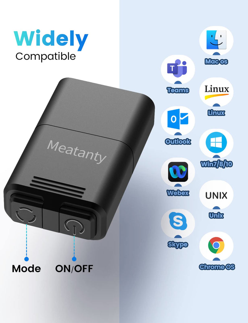 Meatanty USB Mouse Jiggler Tiny Undetectable Mouse Mover with Separate Mode and ON/OFF Buttons,Digital Display and Protective Cover,Supports Multi-Track,Driver-Free,Plug-and-Play Keeps PC/Laptop Awake 1 Pcs