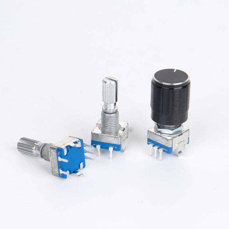 SCOOYUCK 5 pieces rotary encoder EC11 5 pin encoder module, 360 degree rotation angle sensor with push button 1