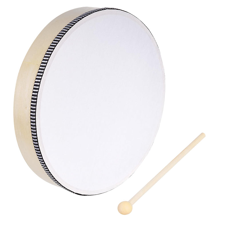 3pcs Hand Drum Percussion Wood Frame Drum with Drum Stick 12 Inch 10 Inch 8 Inch Percussion Instruments Preschool Musical Education Performance Pro (Wood Color, 12 Inch 10 Inch 8 Inch) Wood Color
