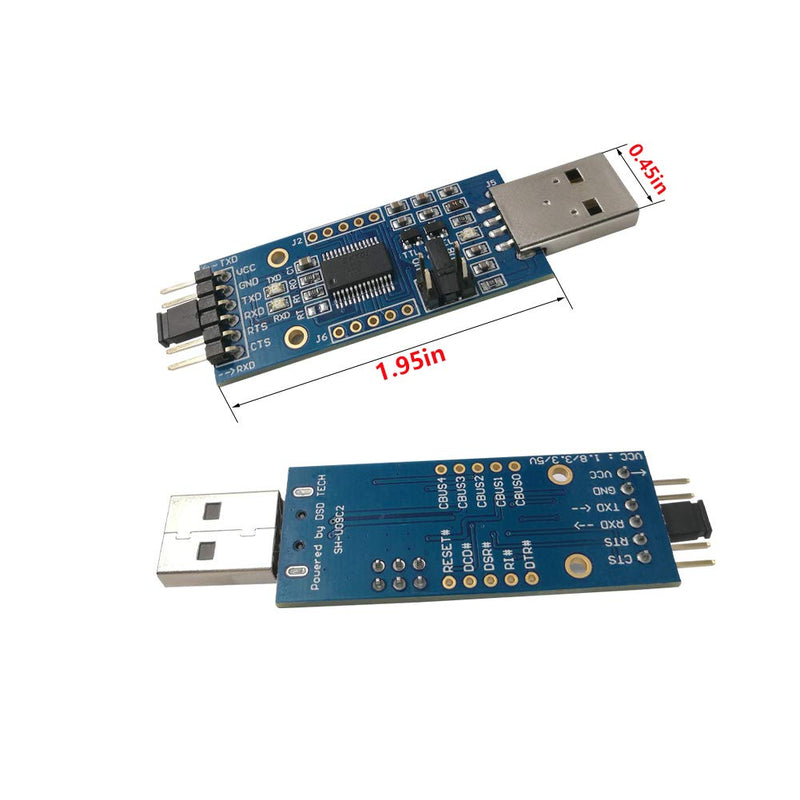 DSD TECH SH-U09C2 USB to TTL Adapter Built-in FTDI FT232RL IC for Debugging and Programming