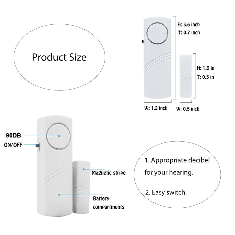 Door Window Alarm, 90DB Door Alarms for Kids Safety, Wireless Sensor Door Window Burglar Alarm-Window Pool Alarms for Home (15 Pack) 15 Pack