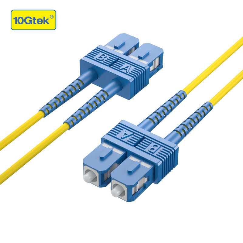 10Gtek 2 Pack of 3M OS2 SC to SC Fiber Patch Cable and 2 Pack of Gigabit SingleMode Fiber to Ethernet Media Converter