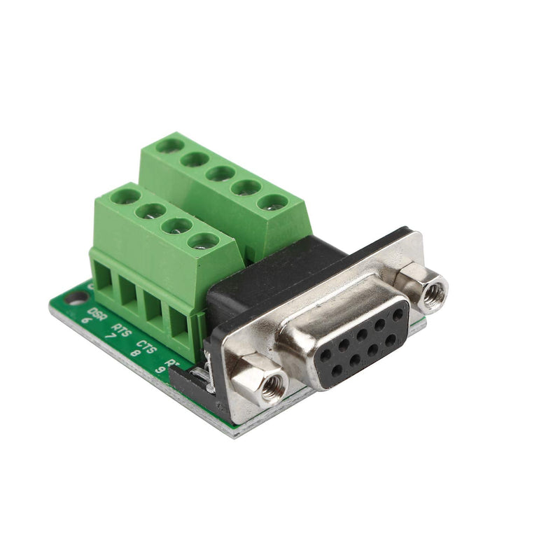 Futheda 2PCS D-SUB DB9 RS232 Interface Breakout Board Connector 9 Pin 2 Row Female RS-232 Serial Port Solderless Terminal Block Adapter with Positioning Nuts