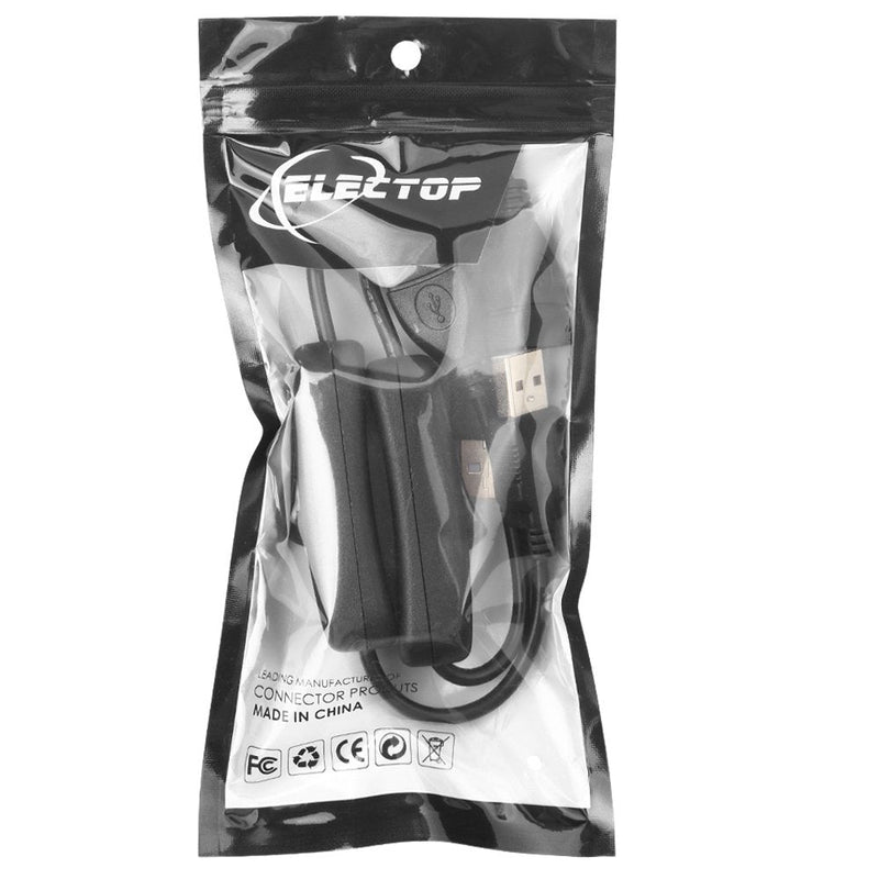 Electop 2 Pack Male to Female USB Cable with On/Off Switch, USB Extension Inline Rocker Switch for Driving Recorder, LED Desk Lamp, USB Fan, LED Strips Black