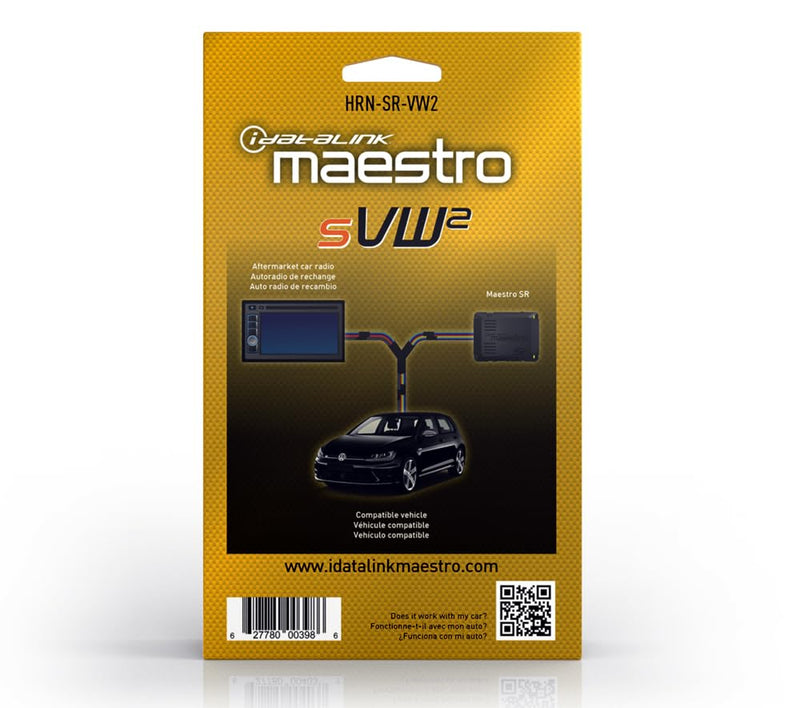 Idatalink Maestro HRN-SR-VW2 T-Harness for Select Volkswagen Vehicles 2016-20, replace The factory radio while retaining steering wheel controls & use of factory amp (ADS-MSR module also required)