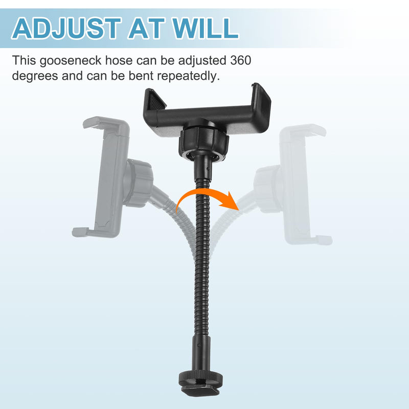 PATIKIL 2Pack 7.9" Universal Ring Light Phone Holder, Gooseneck Arm with 1/4 Hot Shoe Adapter Mount for Ring Light Tripod Stand Replacement, Black