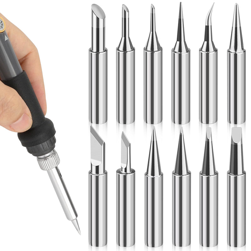 LPZMPZ Soldering Iron Set, 900 m Soldering Tips, Soldering Iron Tips, Lead-Free Soldering Tip, Compatible with Hakko, Yihua, Atten & More, for Soldering Station, Welding, Soldering etc. (Silver) 900M-T