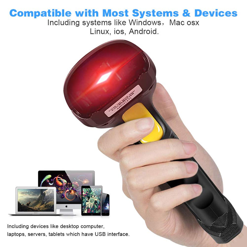 [AUSTRALIA] - Barcode Scanner Wireless, Basecent USB Quick Laser Barcode Scanner Reader (Lector De Codigo De Barras), Handheld Barcode Reader Scanner for Library Book, Warehouse Inventory, Store 