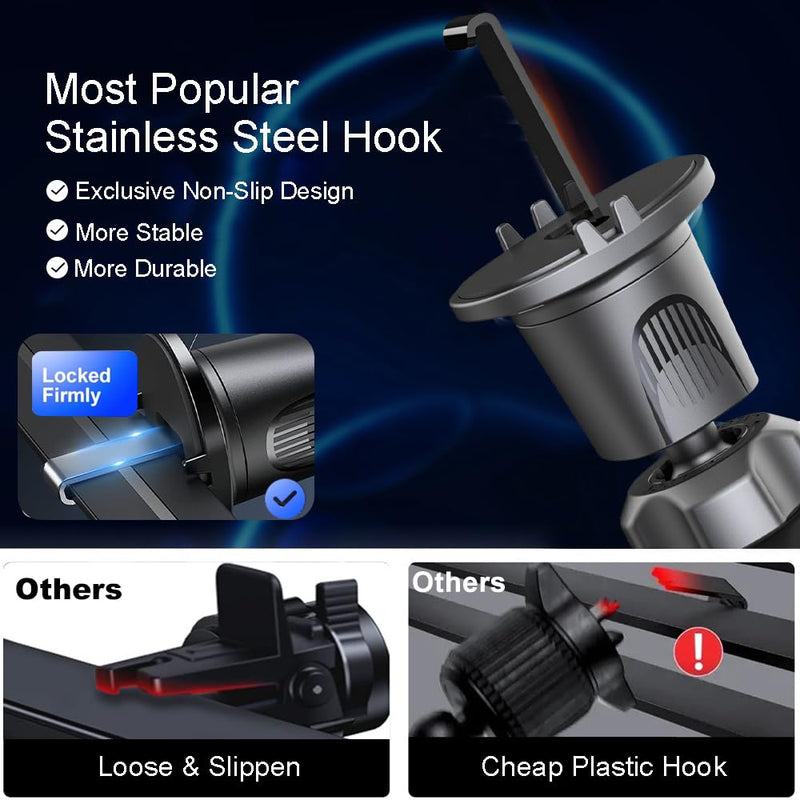 Wireless Car Charger, Auto-Clamping Air Vent Mount Car Phone Holder - 15W/10W/7.5W Fast Charging Compatible with iPhone 17/16/15/14/13/13 Pro/12 Pro Max/12 Pro/12 & Samsung Galaxy, Gift for Men Women Grey