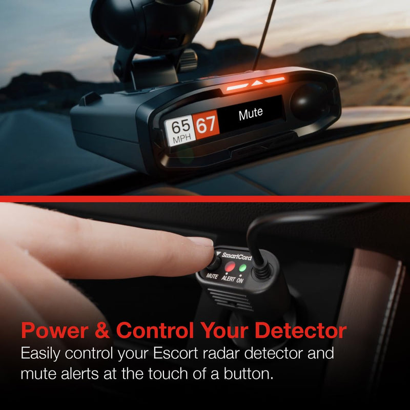 Escort Radar Detector SmartCord Straight Wire for MAX 360, MAX 360c, IX, IXc, 9500 IX, MAX II, MAX 3, MAX 4, MAX 360c MKII, MAX 360 MKII, MAXcam 360c, Redline 360c, Redline EX, and Additional Models Straight Wire - Red Light