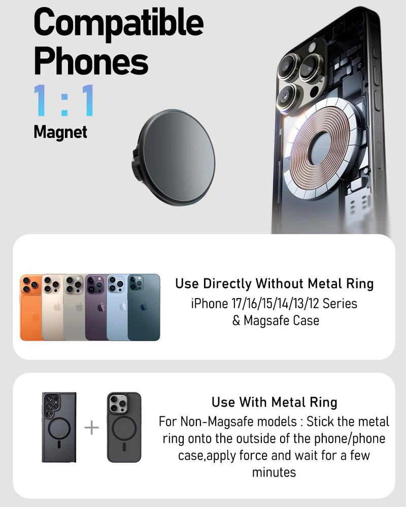 Magnetic Phone Holder for Honda Accord 11th Gen 2023-2026, Fit 12.3 Inch Center Screen, Customized Phone Mount With Strong Magnets, OEM-Style, No View Obstruction Compatible with All Smartphones for 2023-2026 Honda Accord Upgraded Magnetic