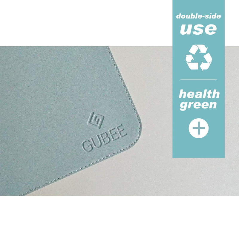 GUBEE PU Leather Multifunctional Office Desk Pad,Waterproof Non-Slip Anti-Dirty Mouse Pad Mat for Office and Home,Travel,Large Size 35.43x15.75x0.08inch (Blue) Blue/Silver