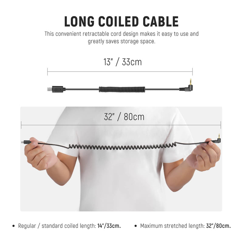NEEWER 2.5mm to S2 Remote Shutter Release Cable, Compatible with Sony A1, A9 II, A9, A7R V/IV, A7S III, A99 II, A7R II, A7S II, A7 II, A7R, A7S, A7, A6600, A6500, A6300, A6000, RX10 IV Cameras