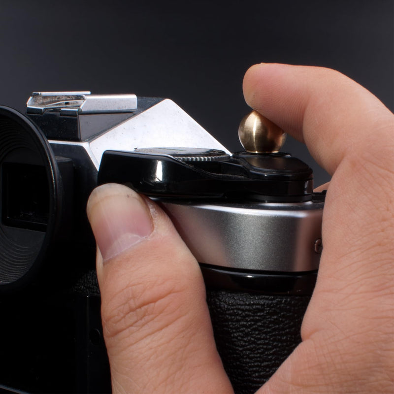 Upscale Delicate Ball Shape Camera Soft Shutter Button, Copper Soft Shutter Release Button 2PCS Golden