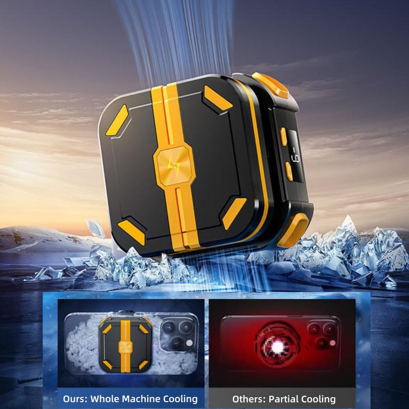 Magnetic Semiconductor Phone Cooler Fan with Rechargeable Battery | Temperature Display, Phone Cooling Fan for Gaming, Live Streaming, and Video Calls, Compatible with iPhone & Android