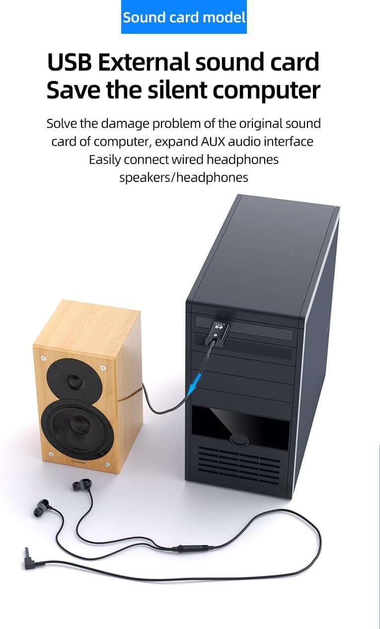4-in-1 USB Audio Bluetooth Transmitter/Receiver with Surround Sound, 5.1 Channel, AUX Input and Microphone and Accessories