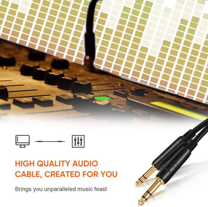 [AUSTRALIA] - CableCreation 1/4’’ TRS Cable, 50 Feet 1/4 Inch to 1/4 Inch 6.35mm Balanced Stereo Audio Cable for Studio Monitors,Mixer,Yamaha Speaker/Receiver,Black 