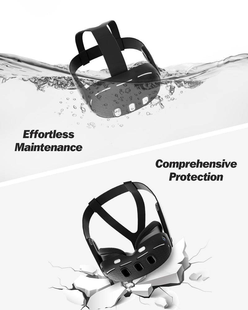 SUPERUS Silicone Head Strap & Protector Cover for Meta/Oculus Quest 3 Accessories - Latest All-in-One Design, Adjustable Lightweight Elite Strap Replacement Compatible with Meta/Oculus Quest 3