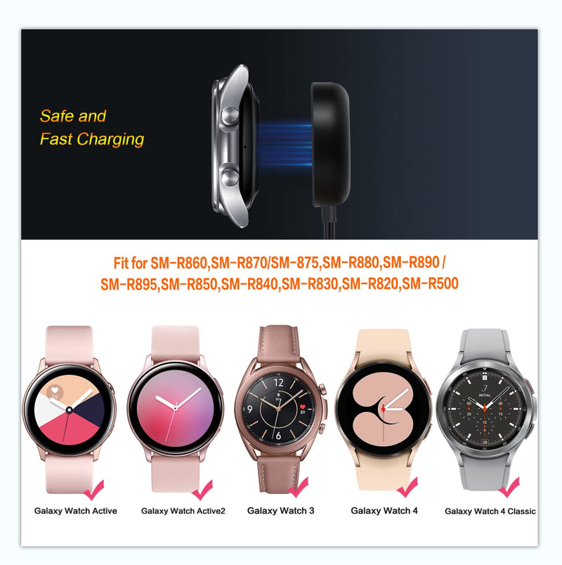 1 Pack Compatible with Samsung Watch Charger,Galaxy Watch 6/5/4 Charger Cable Dock USB Replacement for Samsung Galaxy Watch 6/6 Classic/5/5 Pro/4/4 Classic/3/Active 2/Active 1 Pack