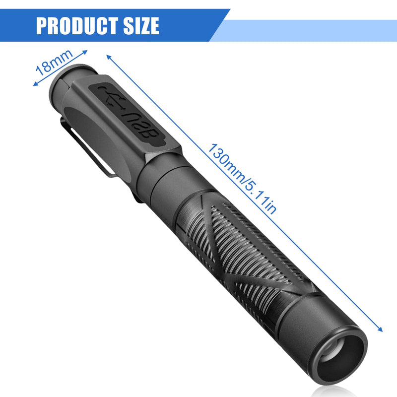 Diagnostic Light Pupil Light, 3-Colour Light, Rechargeable USB, Portable LED Pen Lamp with Pocket Clip, Pupil Light, Emergency Service for Nurses, Students, Doctors