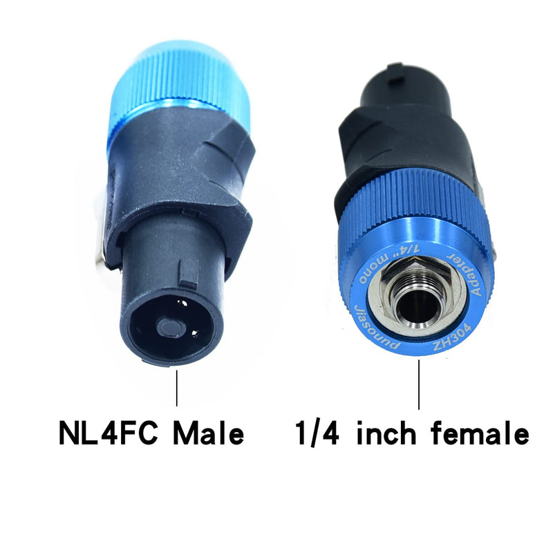 Speakon to 1/4 Adapter na4ljx Connector Upgraded 1/4" inch ts Jack Female to NL4FC Male Converter are for Converting Cable to NL4FC Plug for pa dj Speaker/Amplifier/Mixer(Adapter - 2PCS) Adapter - 2PCS