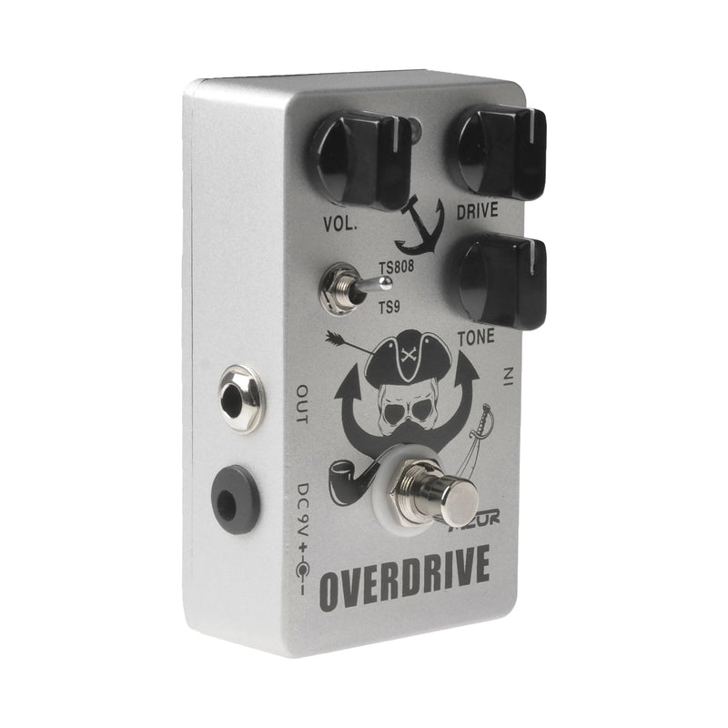AZOR Overdrive Guitar Pedal Vintage Overdrive Effects，TS808 or TS9 Switch All-Metal Effect Pedal with True Bypass