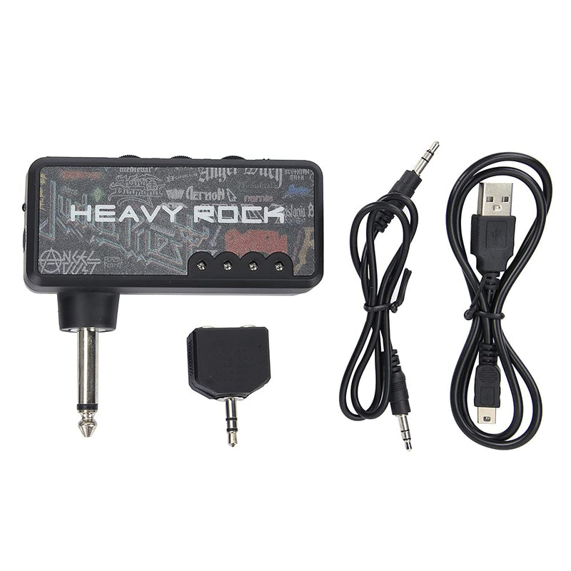 [AUSTRALIA] - Guitar Headphone Amp, Bass Headphone Amp Portable Guitar Amp Mini Plug Guitar Amplifier Rechargeable Electric Guitar Bass Amp for Electric Guitar 