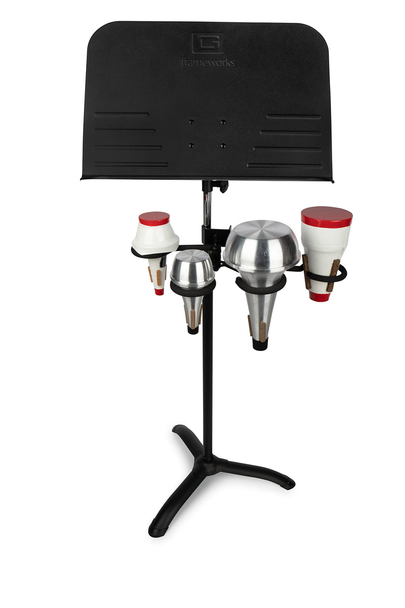 Gator Frameworks Clamping Rest for Four (4) Various-Size Horn Mutes Trumpet Stand (GFW-BNO-MUTEREST4)