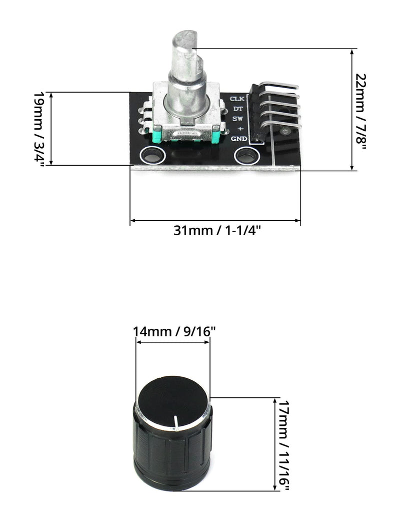 [AUSTRALIA] - QWORK 5pcs KY-040 Rotary Encoder Module 360 Degree Rotary Angle Encoders with Push Button for Arduino 