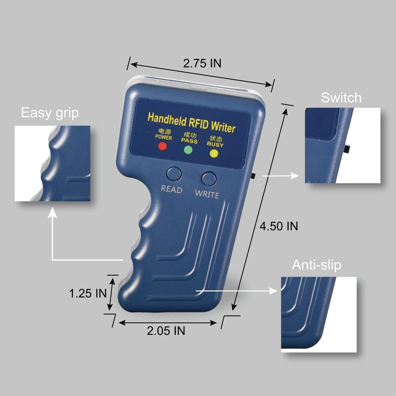 Handheld RFID Copier Smart ID Card Duplicator Used for ID IC HID Waid+5pcs Mix colorsT5577 Key fobs