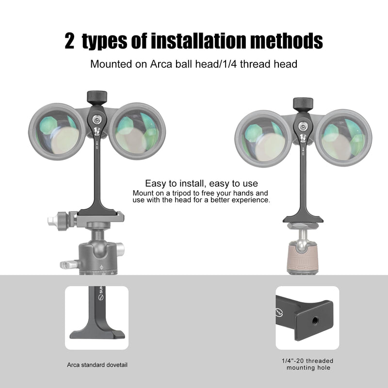 SUNWAYFOTO Binocular Tripod Adapter Accessories,with Arca Swiss Plate and 1/4 Thread Hole,BTA-01