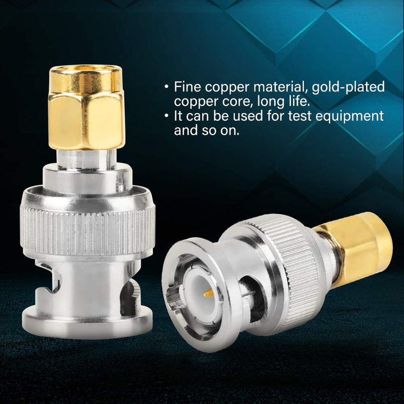 Akozon BNC Male to SMA Male Type Male Adapter Test Converter Pack of 2