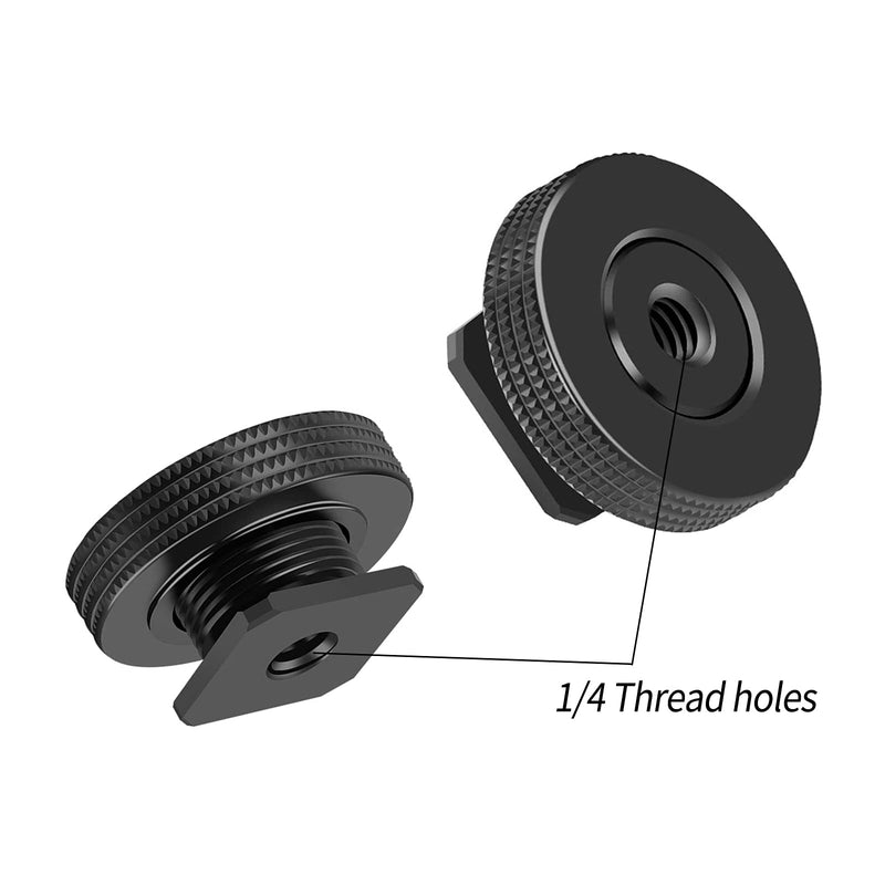 [AUSTRALIA] - [2 Packs]- Atmoshue 1/4" Female Thread to Hot Shoe Adapter, Hot Shoe Mount Adapter with 1/4 to 1/4" Male Screw Adapter for Magic Arm, Monitor, Video Light 