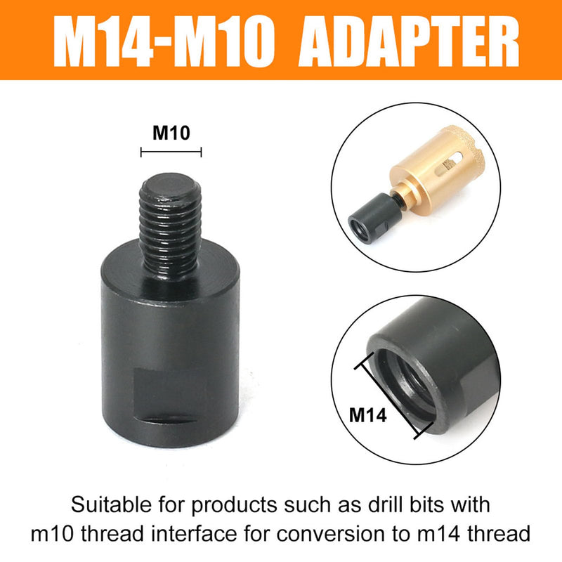M10 to M14 Thread Converter Adapter, M10 to M14 Thread Converter Adapter, M10 to M14 Extension Bar for Drill Core Bit Grinding Wheel Angle Grinder