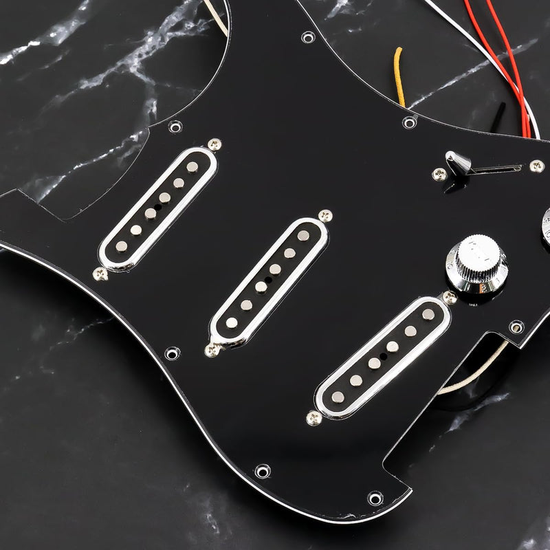 Alnico 5 Strat Pickup Single Coil Pickups Open Style Neck/Middle/Bridge Pickup Set for Stratocaster Electric Guitar Parts Replacement (Chrome Cover) Chrome Cover