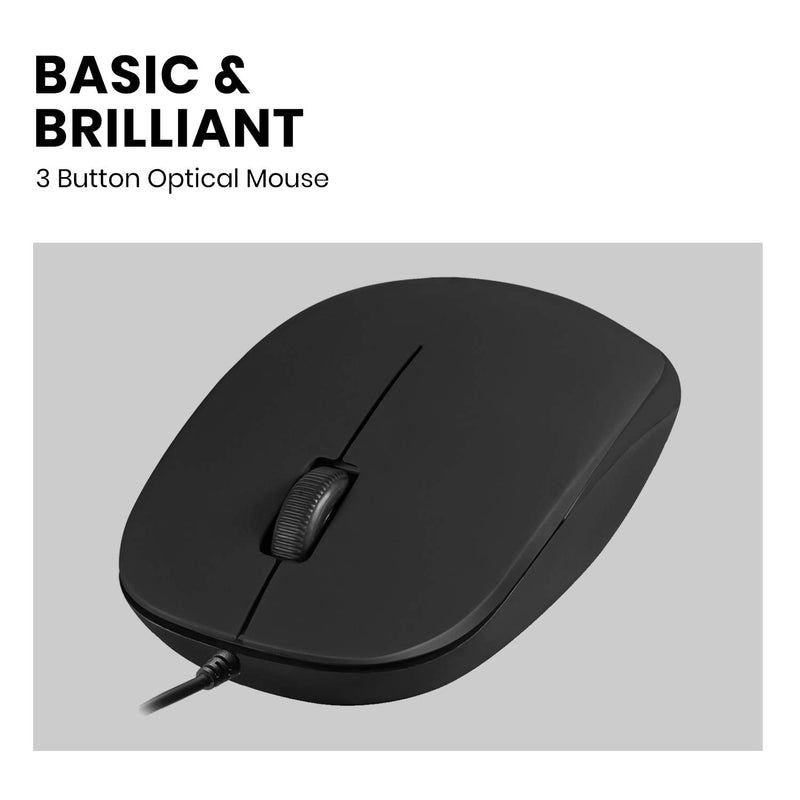 Perixx PERIMICE-201C USB Type C Wired Optical Mouse with 3-Button, Scroll Wheel, 800 DPI, Black Type C Mouse